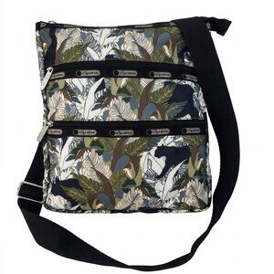 LeSportsac Crossbody Shoulder Bag Jungle Safari Animal 3 Zipper Adjustable Strap
